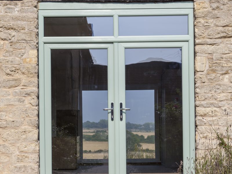 bespoke light green french doors
