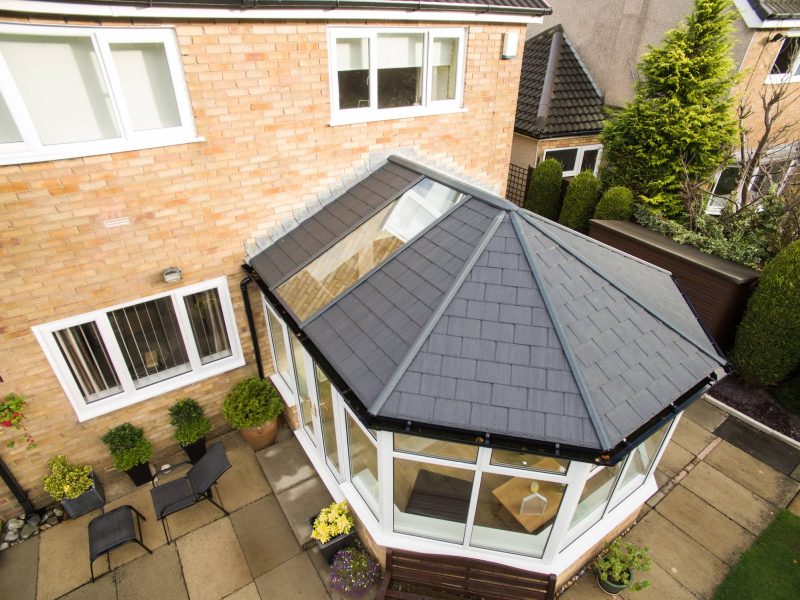A aerial shot of a Victorian conservatory in Dorset.